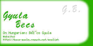 gyula becs business card